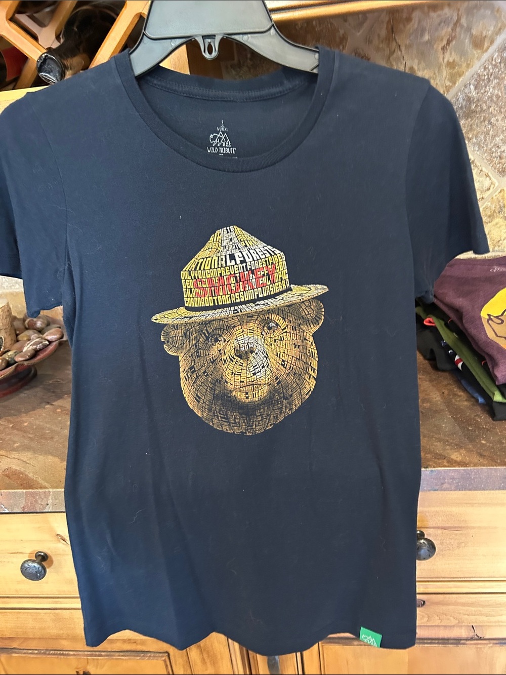 Wild Republic Women's Navy Short Sleeve Bear Graphic Tee